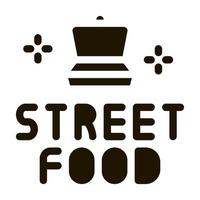 straat voedsel houder icoon vector glyph illustratie
