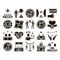 racisme discriminatie glyph reeks vector