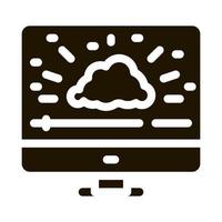 schijnend wolk computer werk icoon vector glyph illustratie