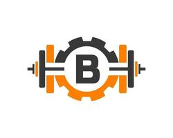 eerste alfabet brief b Sportschool geschiktheid logo ontwerp sjabloon vector