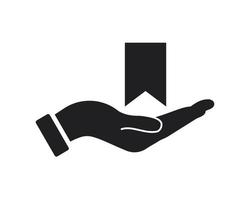 hand- bladwijzer logo ontwerp. onderwijs bladwijzer logo met hand- concept vector. hand- en bladwijzer logo ontwerp vector