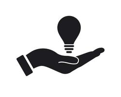 hand- lamp logo ontwerp. lamp logo met hand- concept vector. hand- en lamp logo ontwerp vector