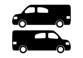 twee zwart auto silhouetten Aan een wit achtergrond. vector illustratie.