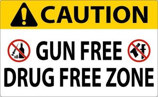 voorzichtigheid teken geweer vrij drug vrij zone vector