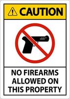 voorzichtigheid teken Nee vuurwapens toegestaan Aan deze eigendom vector