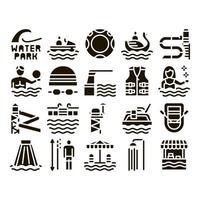 water park attractie glyph reeks vector