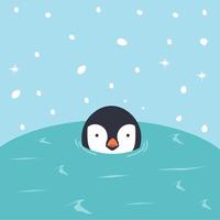 pinguïn zwemmen in water vector