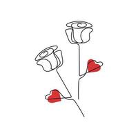minimaal rozen logo met harten. Valentijnsdag dag ontwerp vector