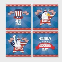 usa onafhankelijkheidsdag viering banner set vector