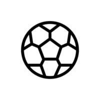 voetbal bal lijn icoon geïsoleerd Aan wit achtergrond. zwart vlak dun icoon Aan modern schets stijl. lineair symbool en bewerkbare hartinfarct. gemakkelijk en pixel perfect beroerte vector illustratie