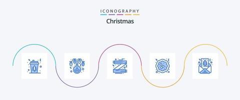 Kerstmis blauw 5 icoon pak inclusief taart. kerstmis. lichten. taart. mode vector