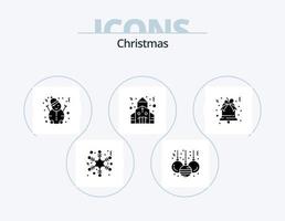 Kerstmis glyph icoon pak 5 icoon ontwerp. . . sneeuwman. Kerstmis. klok vector