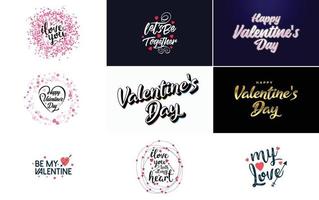 worden mijn Valentijn belettering met een hart ontwerp. geschikt voor gebruik in Valentijnsdag dag kaarten en uitnodigingen vector