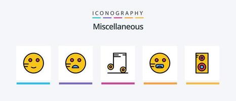 Diversen lijn gevulde 5 icoon pak inclusief . studie. studie. liefde. school. creatief pictogrammen ontwerp vector