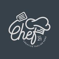 keuken chef wijnoogst ontwerp logo vector sjabloon