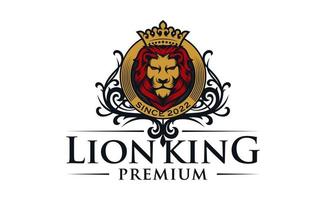 Koninklijk koning leeuw kroon symbolen. elegant goud Leo dier logo. premie luxe merk identiteit icoon. vector illustratie.