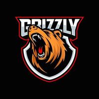 modern professioneel grizzly beer logo vector illustratie voor een sport team