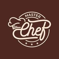 keuken chef wijnoogst ontwerp logo vector sjabloon