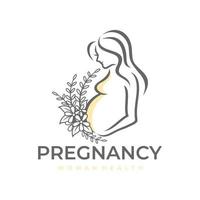 zwangerschap zwanger vrouw moederlijk logo vector icoon illustratie