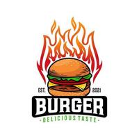 heet hamburgers vector logo illustratie. modern hamburgers embleem. vector kunst.