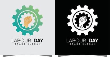 arbeid arbeid dag logo met creatief modern stijl premie vector