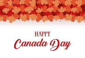 happy canada day viering banner met esdoornbladeren vector