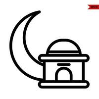 ilustration van moskee lijn icoon vector