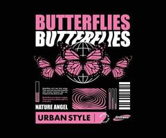 futuristische vlinder illustratie t overhemd ontwerp, vector grafisch, typografisch poster of t-shirts straat slijtage en stedelijk stijl