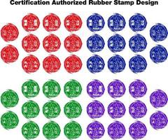 certificaat geautoriseerd rubber postzegel ontwerp vector