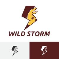 wild storm elektriciteit energie macht accu Gevaar Spanning logo vector