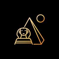 piramide en sfinx vector Egypte mijlpaal concept schets kleurrijk icoon