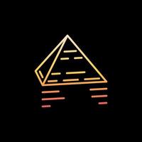 Gizeh piramide concept lineair kleurrijk icoon of vector symbool