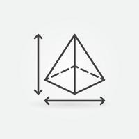 piramide dimensies vector concept schets icoon of teken
