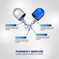 3D-capsule pil geneeskunde apotheek infographic datavisualisatie vector