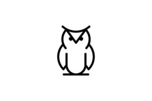 zwart wit uil inspiratie logo vector