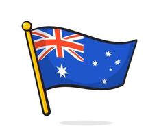 tekenfilm illustratie van vlag van Australië Aan vlaggestok vector