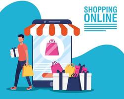 banner voor online winkelen en e-commerce vector