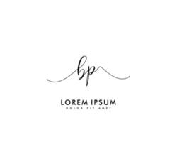 eerste bp vrouwelijk logo schoonheid monogram en elegant logo ontwerp, handschrift logo van eerste handtekening, bruiloft, mode, bloemen en botanisch met creatief sjabloon vector