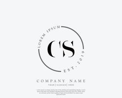 eerste cs vrouwelijk logo schoonheid monogram en elegant logo ontwerp, handschrift logo van eerste handtekening, bruiloft, mode, bloemen en botanisch met creatief sjabloon vector