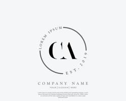 eerste ca vrouwelijk logo schoonheid monogram en elegant logo ontwerp, handschrift logo van eerste handtekening, bruiloft, mode, bloemen en botanisch met creatief sjabloon vector