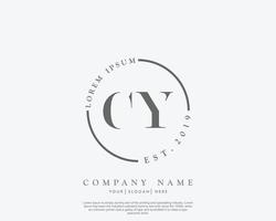 eerste cy vrouwelijk logo schoonheid monogram en elegant logo ontwerp, handschrift logo van eerste handtekening, bruiloft, mode, bloemen en botanisch met creatief sjabloon vector