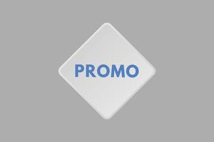 promo tekst knop. promo teken icoon etiket sticker web toetsen vector