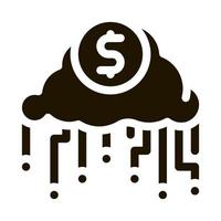 contant geld wolk icoon vector glyph illustratie