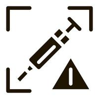 detectie van injectie problemen icoon vector glyph illustratie