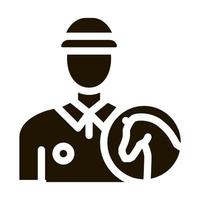 Mens jockey icoon vector glyph illustratie