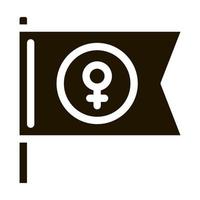vrouw Mark vlag icoon vector glyph illustratie