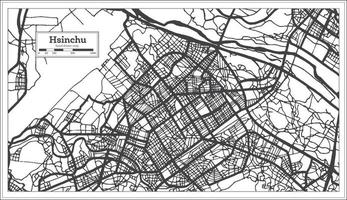 hsinchu Taiwan Indonesië stad kaart in zwart en wit kleur. schets kaart. vector