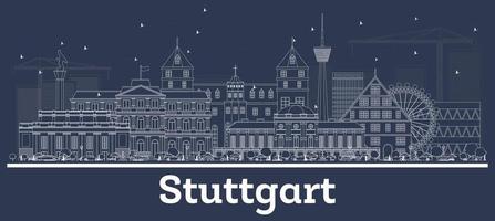 Stuttgart Duitsland schets Belize stad horizon met wit gebouwen. vector