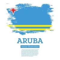 aruba vlag met borstel slagen. onafhankelijkheid dag. vector