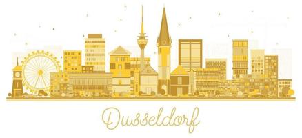 dusseldorf Duitsland stad horizon silhouet met gouden gebouwen geïsoleerd Aan wit. vector